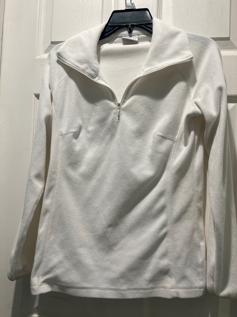 Columbia White Women's Quarter-Zip Cowl/Turtleneck Fleece Pullover